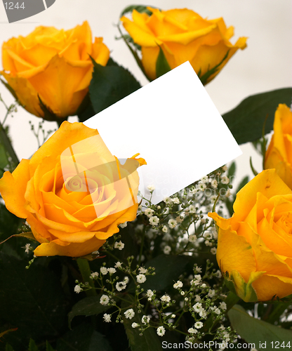 Image of Yellow roses and card 5