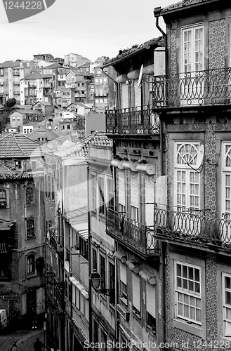 Image of Portugal. Porto city in black and white 