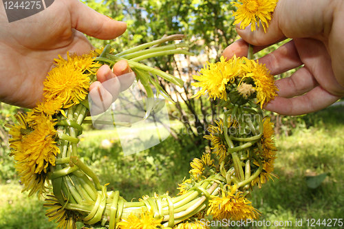 Image of Wreath from dandelions