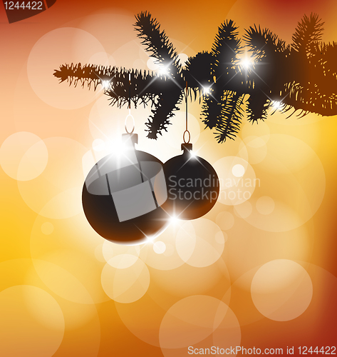 Image of Vector silhouette of a Christmas tree