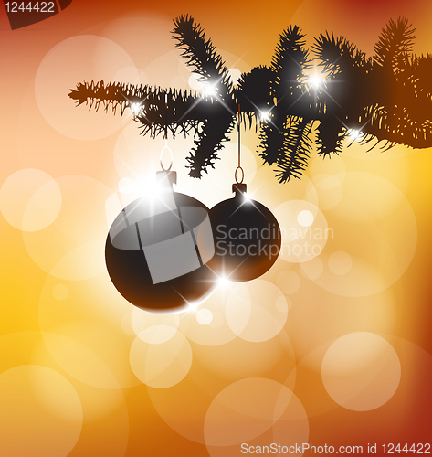 Image of Vector silhouette of a Christmas tree