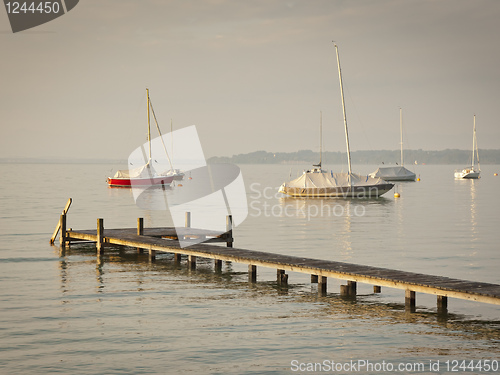 Image of boats early morning mood