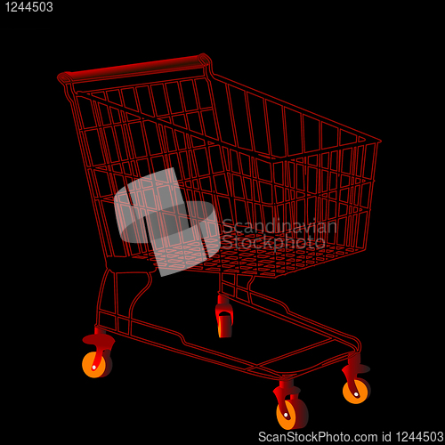 Image of Red shopping trolley