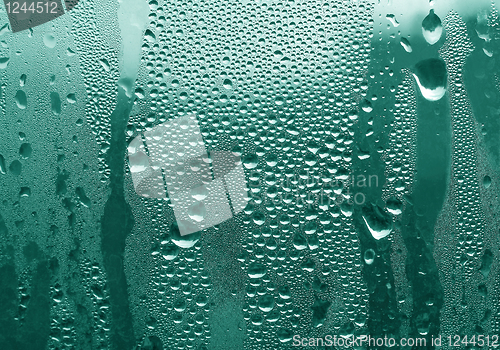 Image of water drops on glass