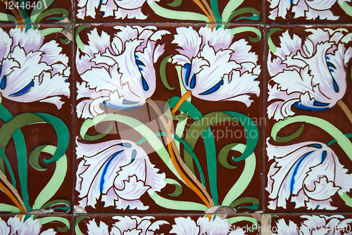 Image of Traditional Portuguese glazed tiles