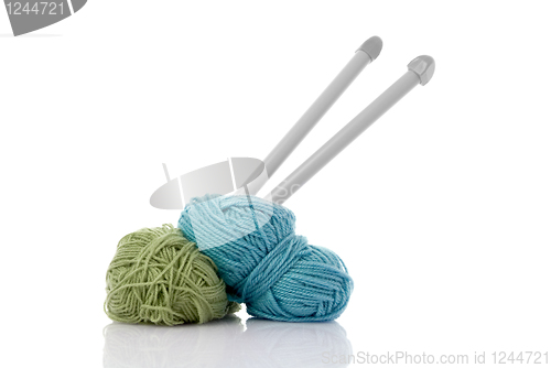 Image of Blue and green  knitting wool