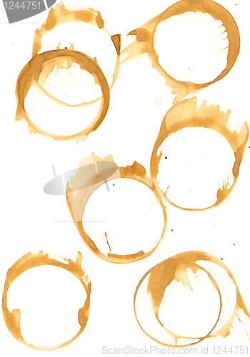 Image of Collection of coffee splashes and stains