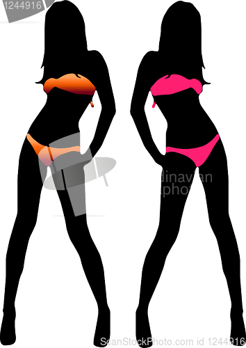 Image of Bikini woman silhouette