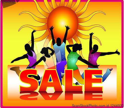 Image of Vector summer sale poster design template.