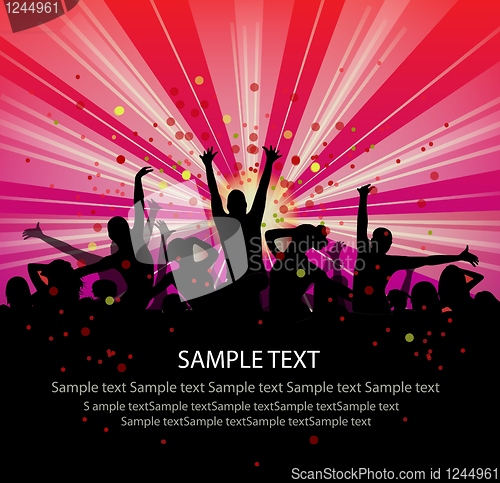 Image of set of group peoples dance vector. flyer.vector