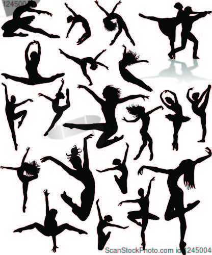 Image of Set Dance girl ballet silhouettes