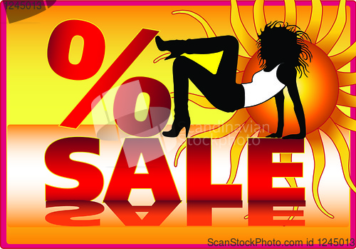 Image of Vector summer sale poster design template.