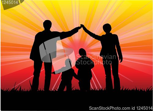 Image of illustration with family silhouettes