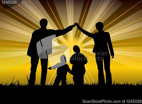 Image of illustration with family silhouettes