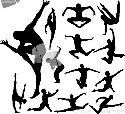 Image of jumping silhouette vector