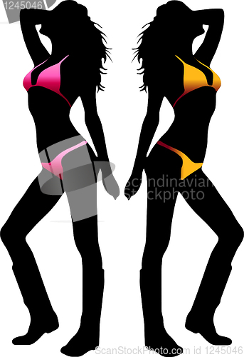 Image of Bikini woman silhouette