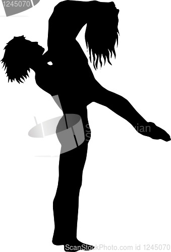 Image of Ballet dance girl and boy silhouettes vector