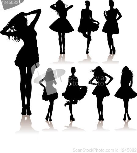 Image of vector set of various beautiful girls