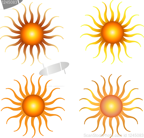 Image of set of sun vector