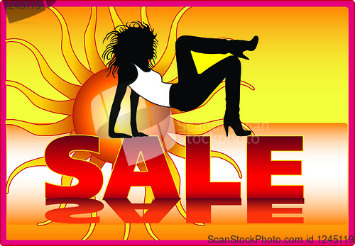Image of Vector summer sale poster design template.
