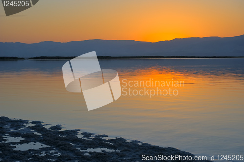 Image of The Dead Sea before dawn 