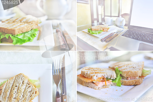 Image of collage of photos with sandwiches       