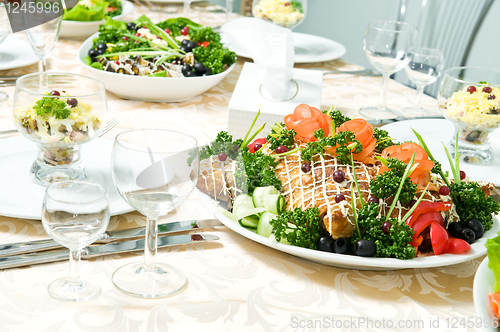 Image of catering table set decoration