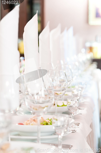 Image of close-up catering table set