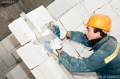 Image of construction mason worker bricklayer