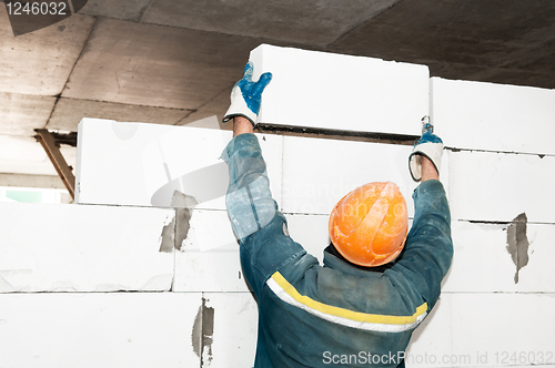 Image of construction mason worker bricklayer