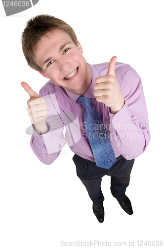 Image of Smiley guy with thumbs up hands