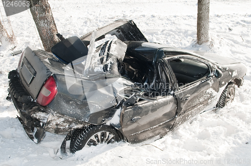 Image of winter car crash accident