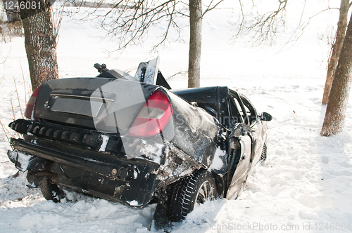 Image of winter car crash accident