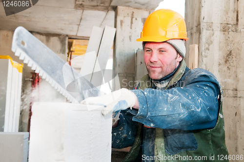 Image of construction mason worker bricklayer