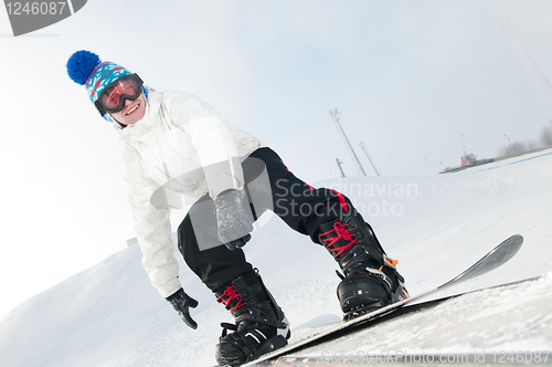 Image of Happy snowboarder