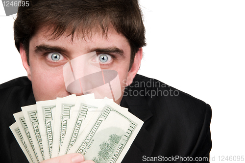 Image of businessman with dollars money