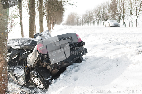 Image of winter car crash accident