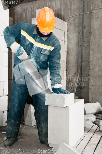 Image of construction mason worker bricklayer