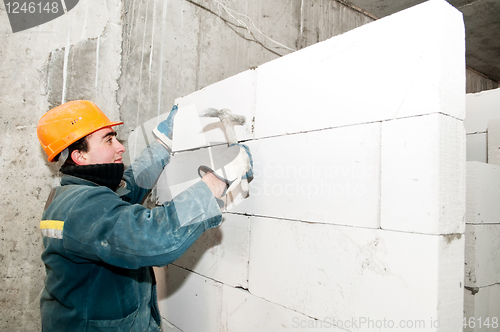 Image of construction mason worker bricklayer