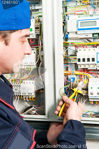 Image of Electrician at work