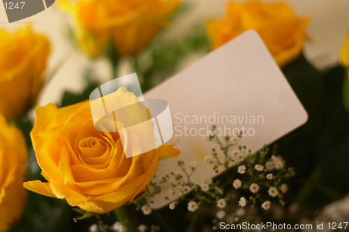 Image of Yellow roses and card 3