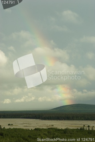 Image of Rainbow through clouds