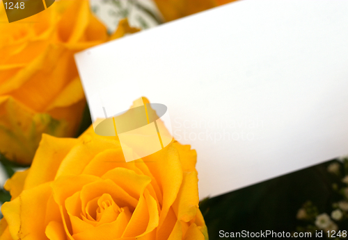 Image of Yellow roses and card
