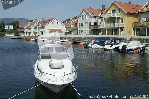 Image of Boats and water-front houses