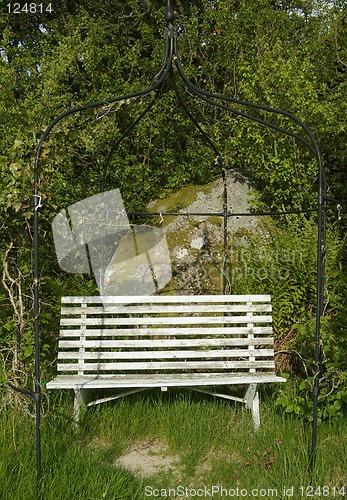 Image of Old wooden garden bench