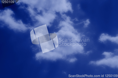 Image of Clouds in the blue sky, pensive effect (soft focus)