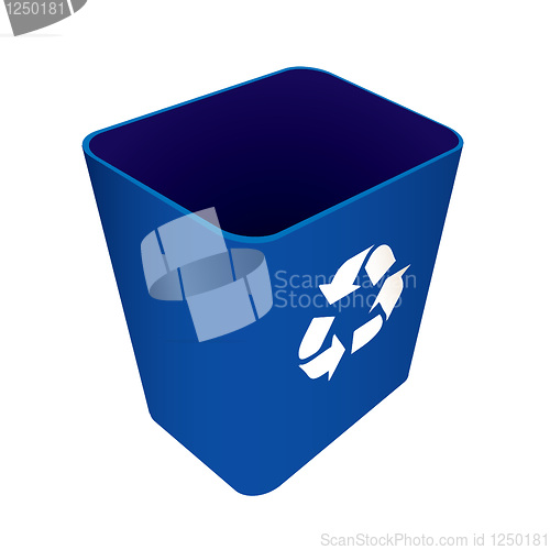 Image of Recycle waste blue can