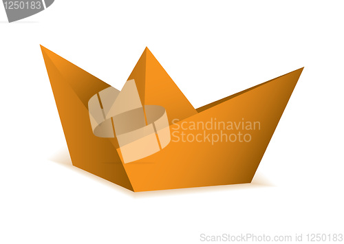 Image of Oragami orange paper boat