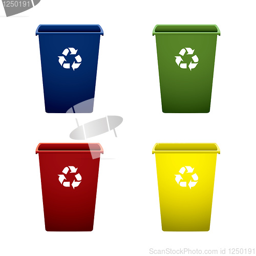 Image of Plastic recycle trash can