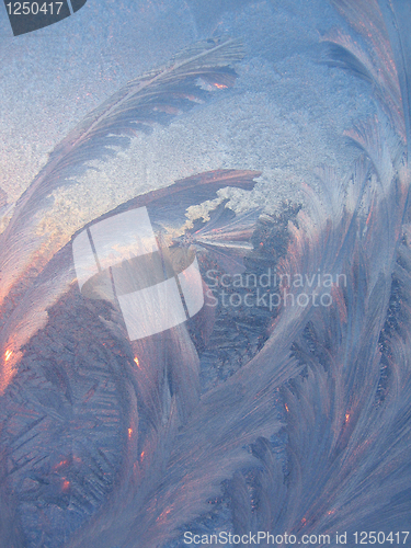 Image of frost and sunlight on glass